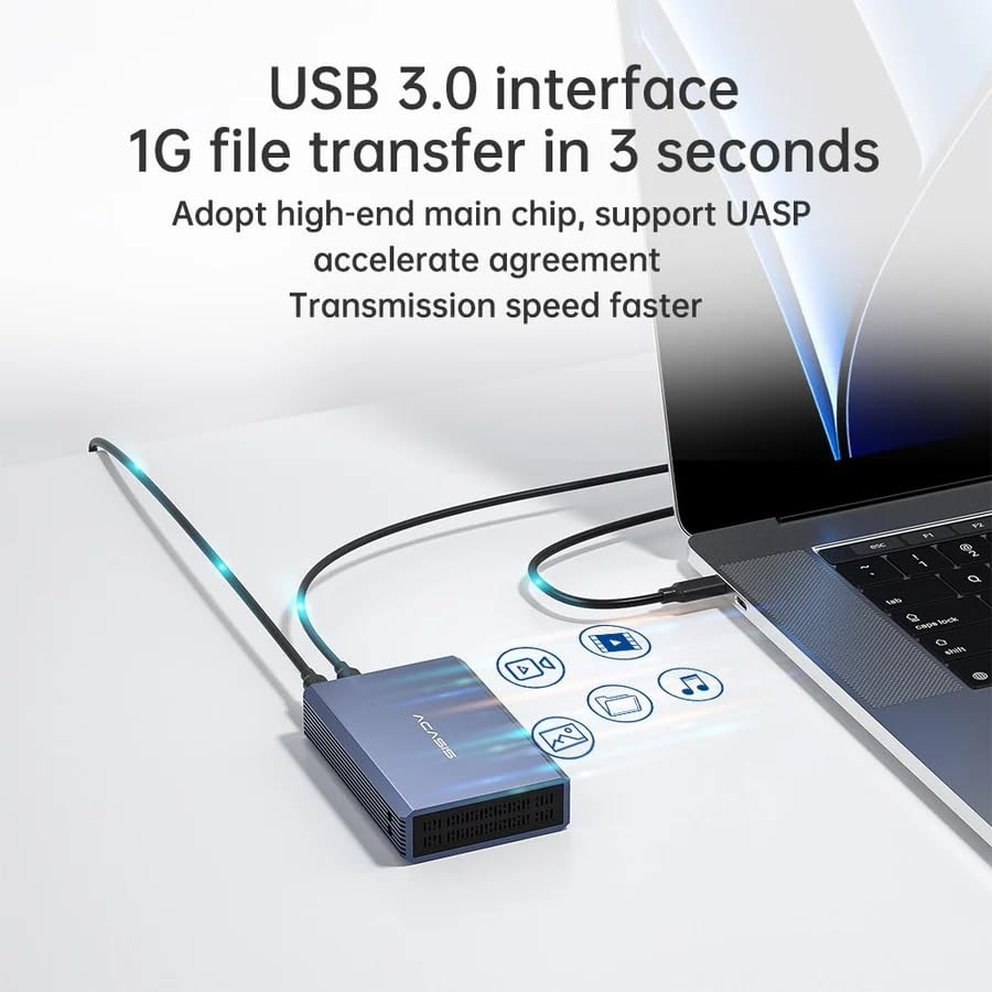 Image of ACASIS Dual Bay 2.5 Inch USB-C to SATA HDD SSD RAID Enclosure, USB 3.0, Support RAID 0 /1 /JBOD /SPAN, Max 5Gbps Under UASP, 2*6TB 12TB Capacity