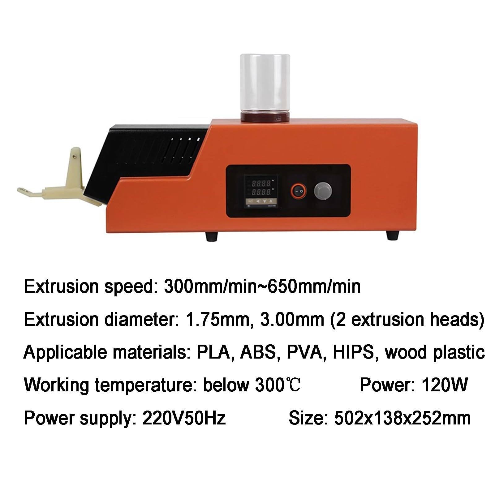 Desktop-3D-Druck-Filament-Extruder mit einstellbarer Geschwindigkeit für PLA, ABS, PVA, HIPS, Acetat, Holz, Kunststoff – ideal für individuelle Filamenterstellung