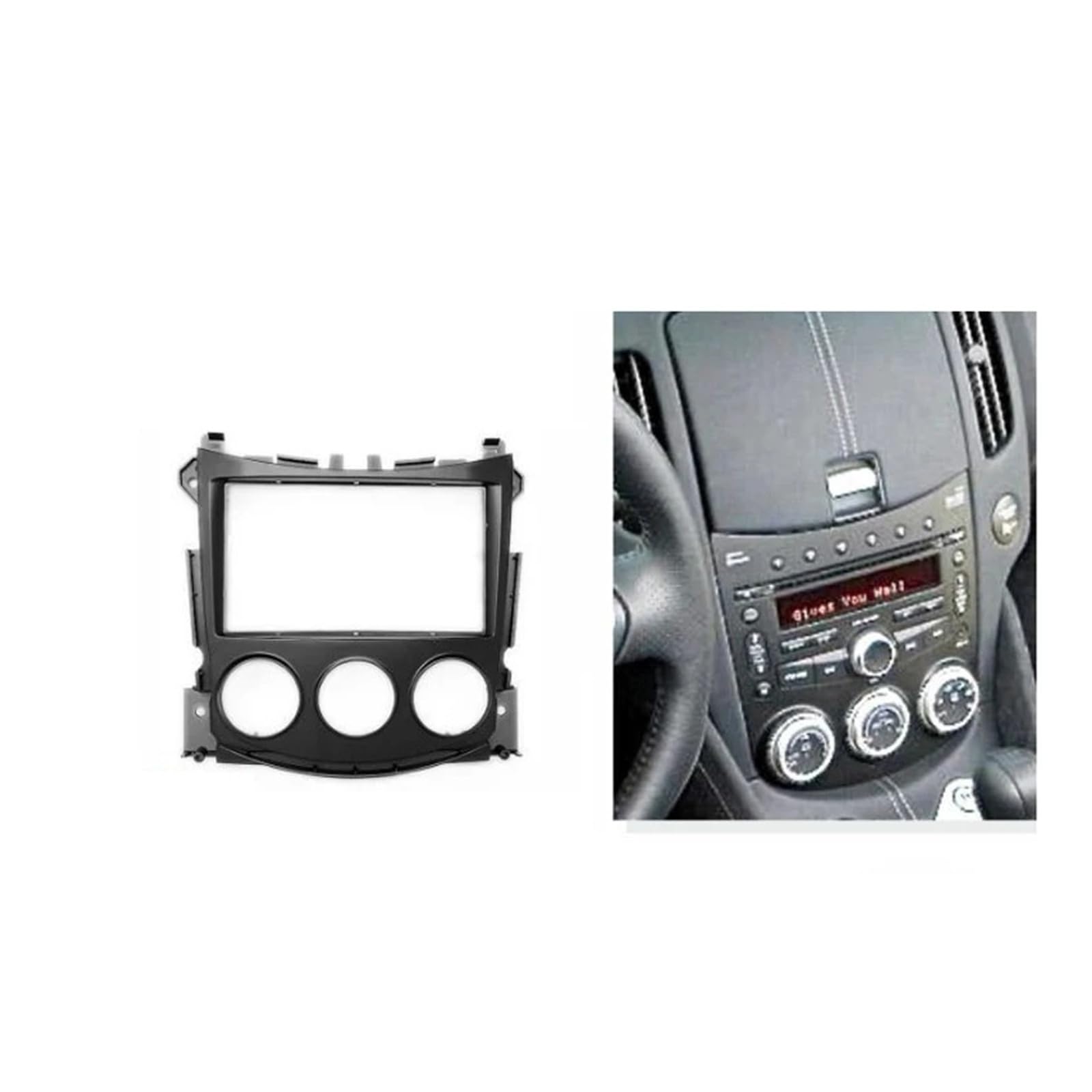 Mascherina Autoradio Cornice Stereo Doppio 2 DIN Autoradio Fascia Cruscotto Pannello Stereo Dash GPS Dvd Trim Kit Installazione Cornice Lunetta per Nissan 370Z 2009-2012