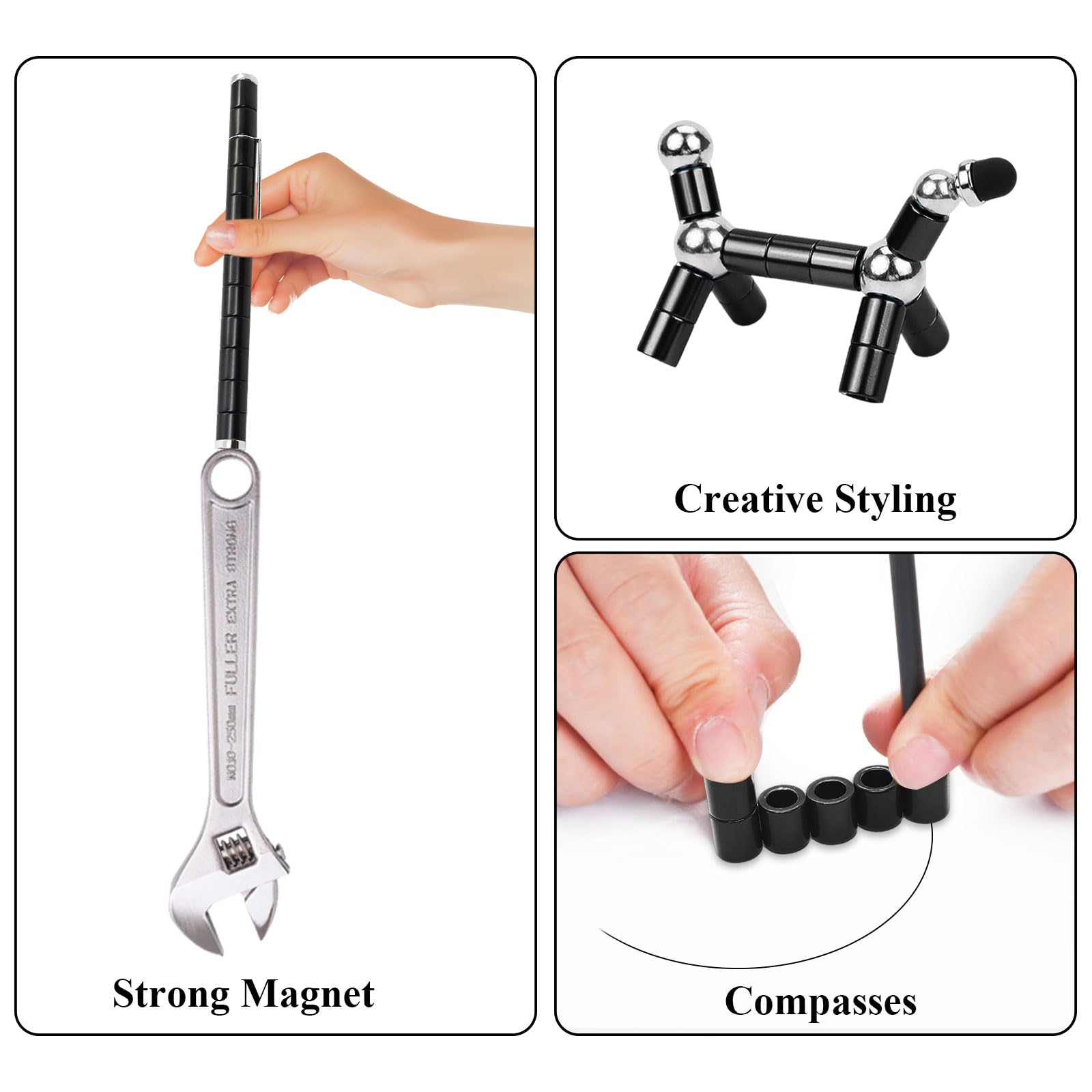 Fidget Toys Adult, Magnetic Fidget Pen, Magnet Pen for Boys, Fun Christmas Easter Basket Stuffers Cool Gifts for Teens(Black)