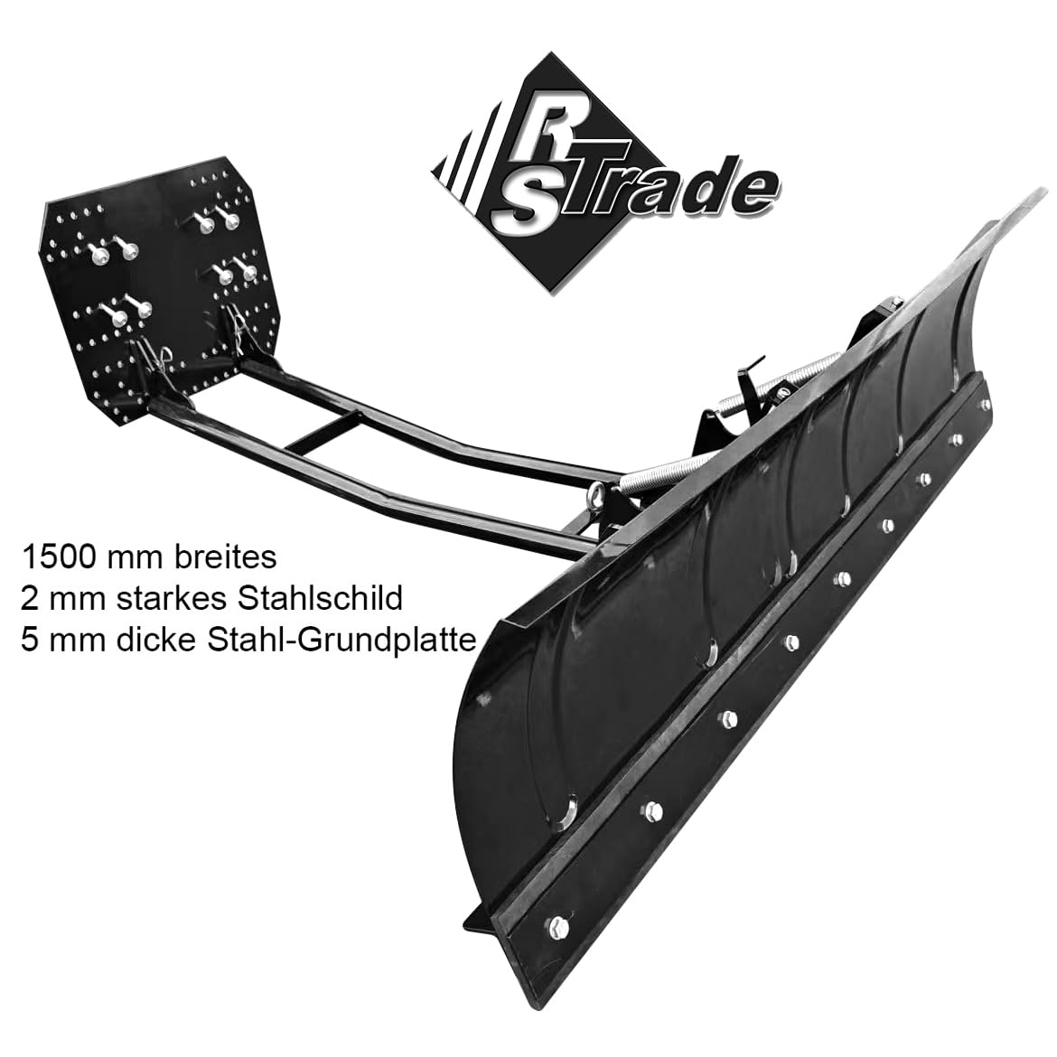 RS Trade ATV Quad 150x40cm Schneeschild Schneepflug Schneeschieber Räumschild Schubrahmen