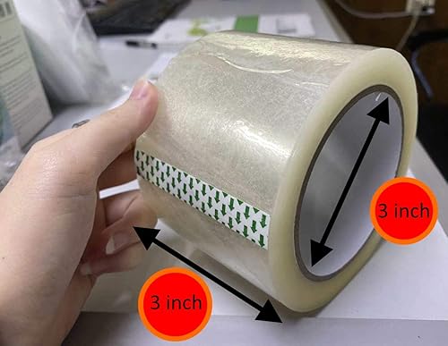 Miniatura 3 de Cinta de embalaje gruesa de 3 x 3 pulgadas x 60 yardas por rollo de recambio, (2.7 mil), cintas industriales fuertes para mudanzas de almacenamiento