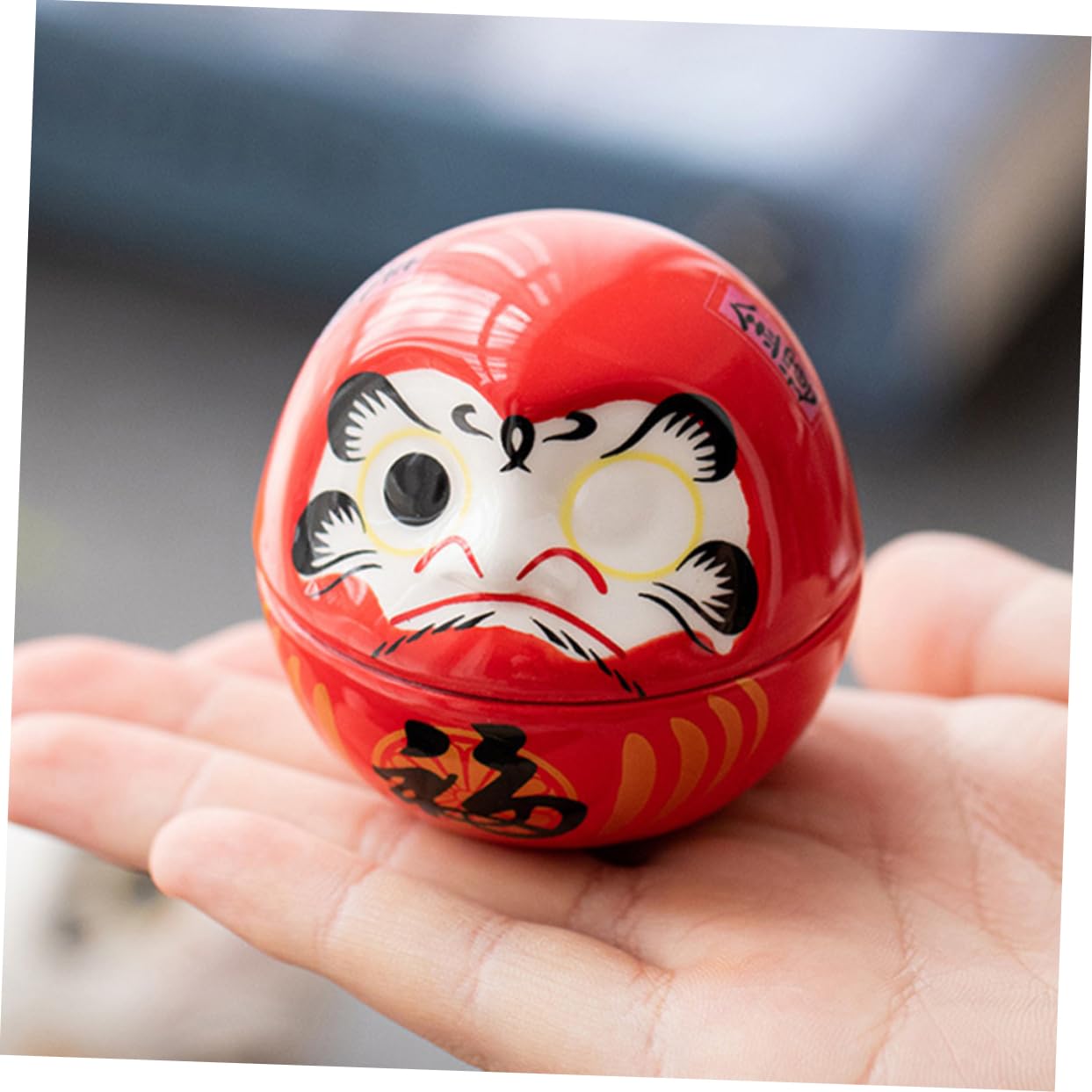TOPBATHY 4 Piezas de Darma decoración Japonesa estatuilla Japonesa de decoración Oficina decoración Dormitorio Suerte tambaleándose decoración de Gatos cerámica Rojo