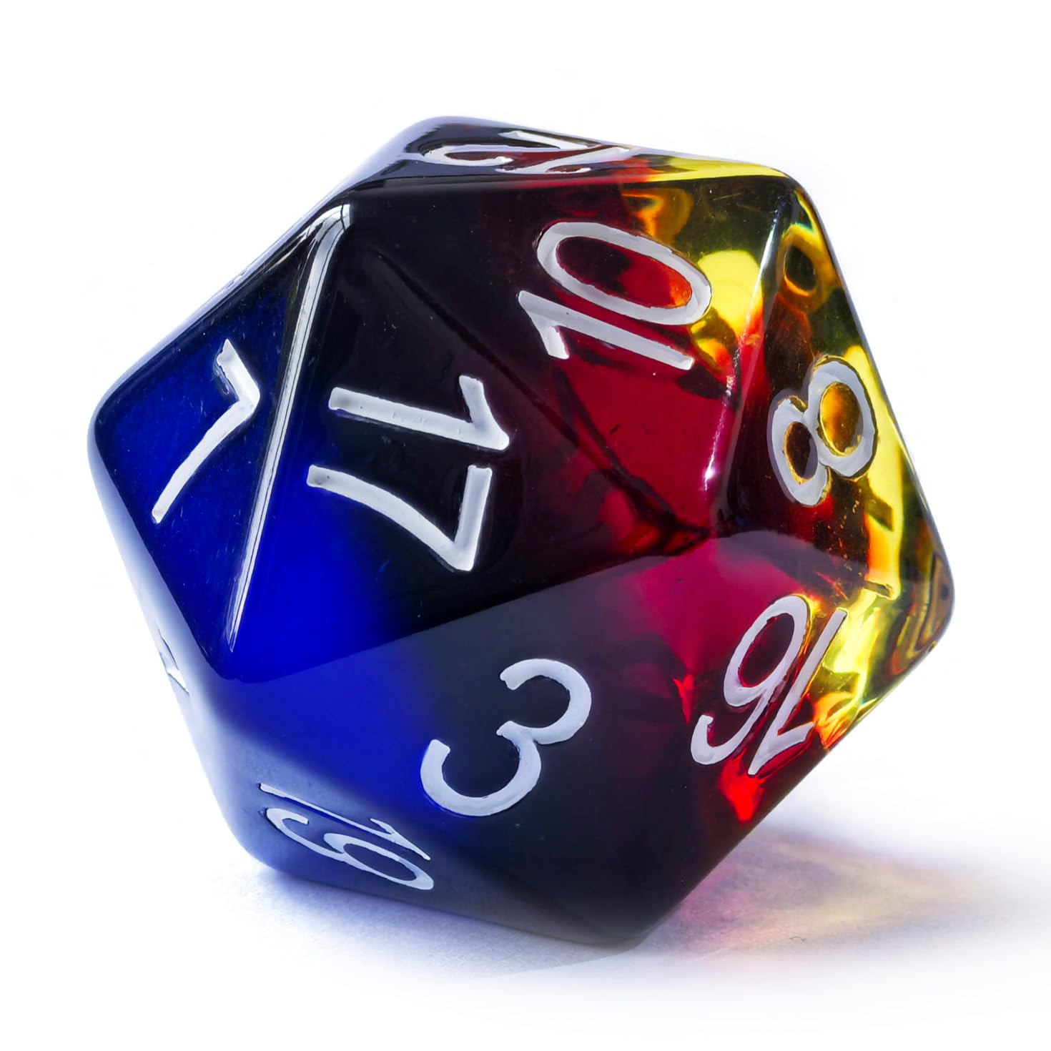Bescon Jumbo 20 Sides Dice 1.5 inch in Colorful Multi-Layer Design, 38MM Over-Sized D20 Dice Big Size Multi Layered Rich Colors