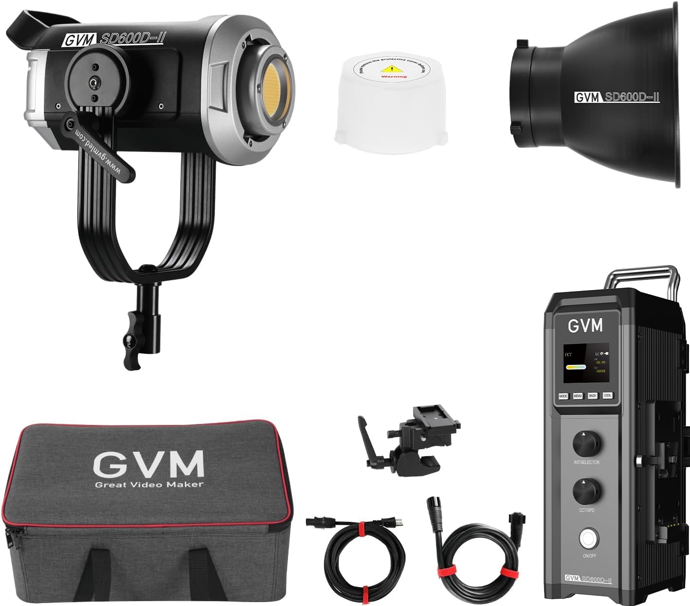 GVM 600W Lampe vidéo LED COB Bicolore avec contrôle APP/DMX, 2700K à 7500K, 128000Lux/1m, Photographie Continue pour Studio, Film, Enregistrement vidéo, Youtube, lumière Photo CRI97+
