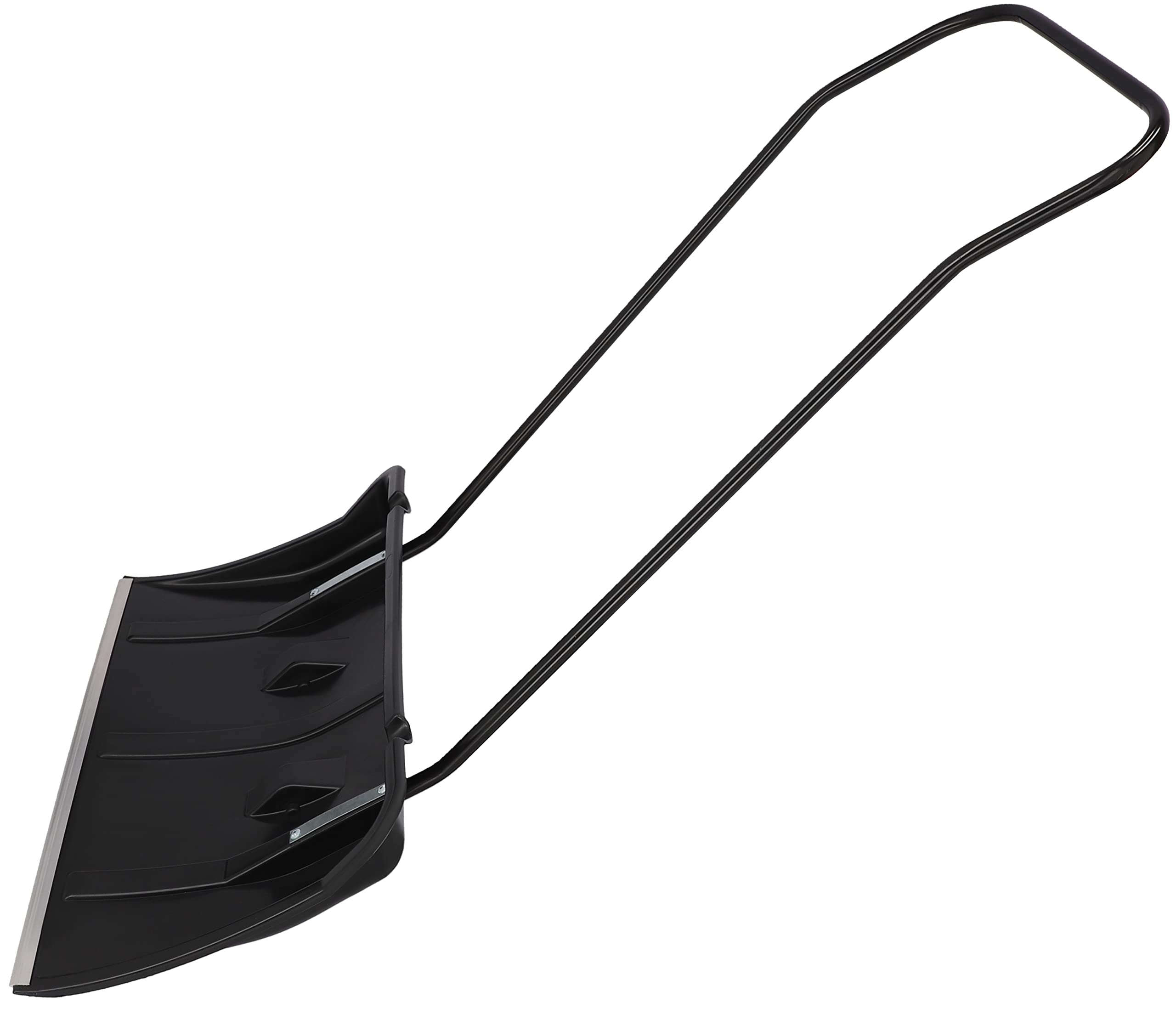 KOTARBAU® Schneeschieber mit Rädern Schneeschaufel 80 cm Schneewanne mit Alu-Profilkante Schneeschippe mit Metallgriff Schwarz Profi