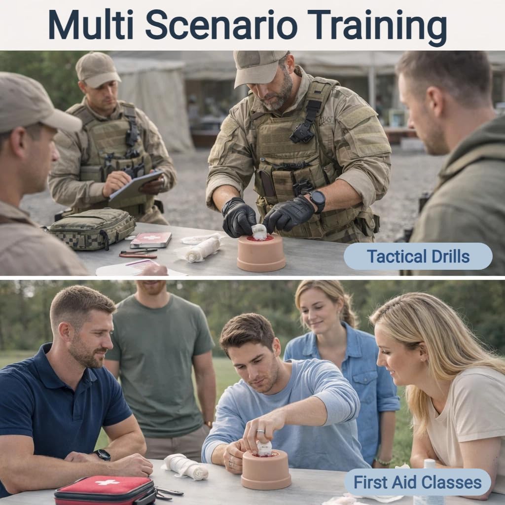 Wound Packing Trainer Kit with Gauze for Stop the Bleed Training, Bleeding Control Practice Simulator, Portable Basic Trauma Trainer for EMT First Responder First Aid