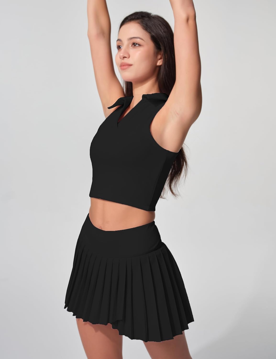 Womens Golf Shirt Sleeveless Polo Collared Tennis Shirts for Women Athletic Workout Cropped Tank Tops - Image 6