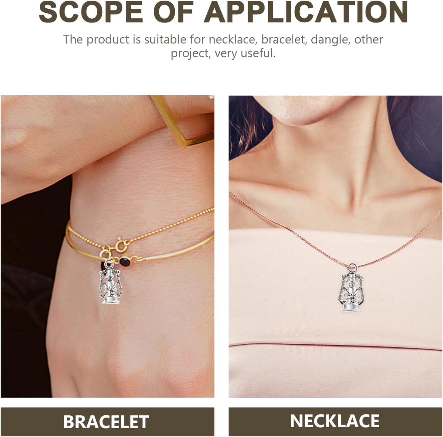 Vintage Ornaments 100Pcs Antique Metal Charms Kerosene Lantern Pendant Vintage Lantern Charm Earring Bracelet Necklace Keychain Making Decked Accessories - Image 3