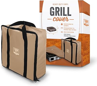 Yukon Glory Premium Blackstone Cover - The Tan Blackstone Griddle Cover & Carrying Case Made for Blackstone 17 Inch Table Top Griddles - Durable and Waterproof 17 Inch Blackstone Griddle Cover