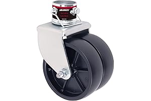 NBJINGYI 6" 2000lbs Dual Trailer Swirl Jack Caster Wheel With Pin, Soft Ground Roll