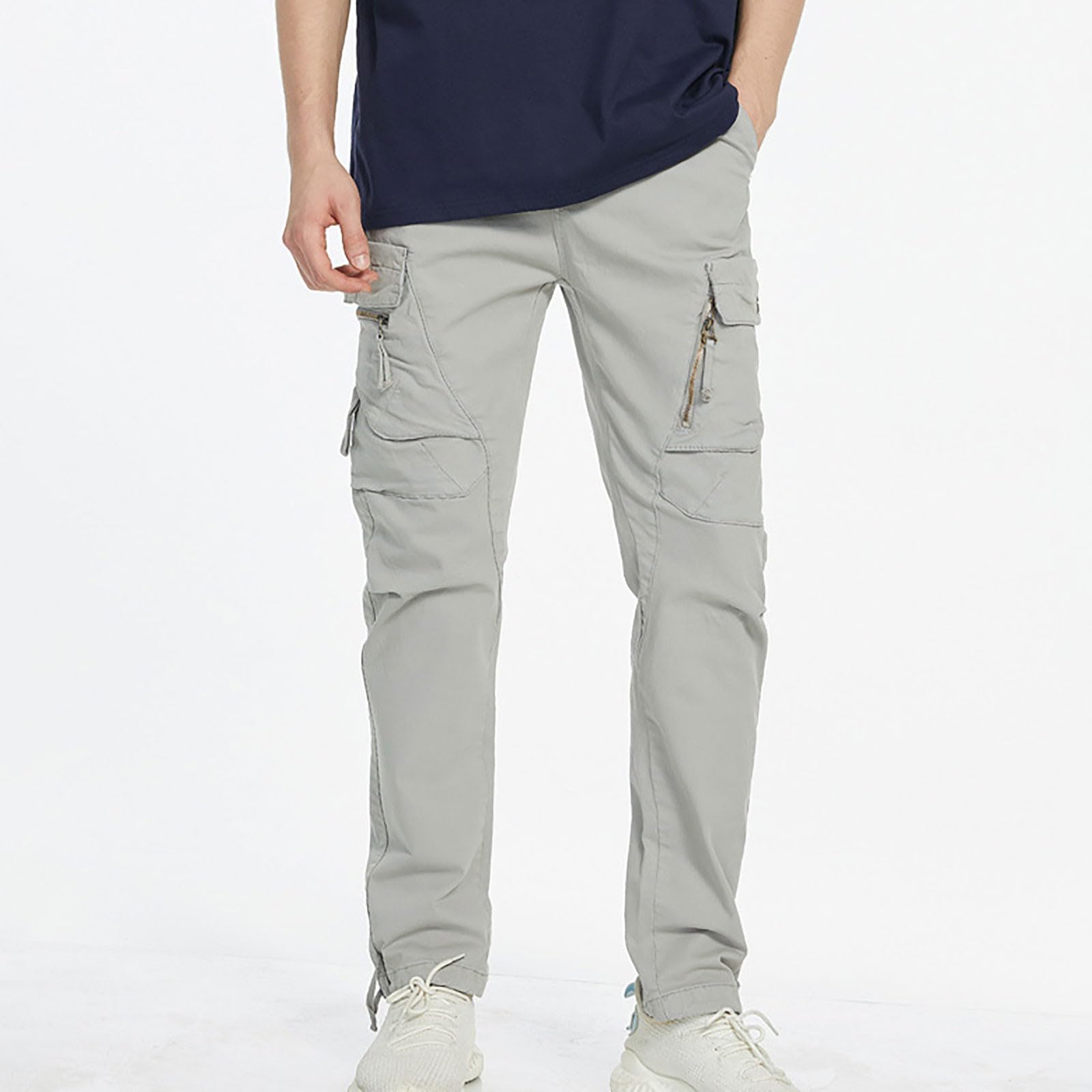 Thermo Arbeitshose Herren Winter Grün Herren Casual Cargohose Workout Jogger Stretch Jogginghose Wanderhose Kordelzughose mit Angelhose Herren