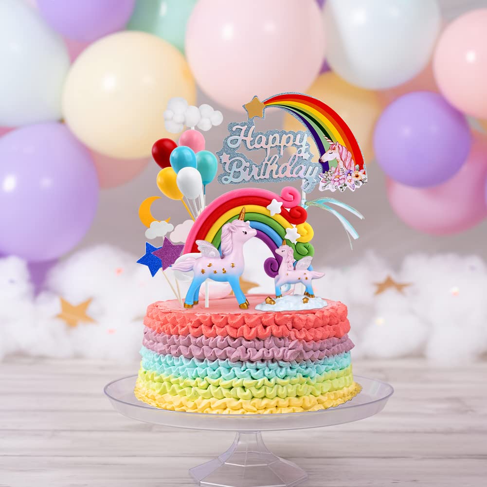 Toppers Per Torta Compleanno 23 Pezzi - Decorazioni Arcobaleno Per Bambini - Foto 11