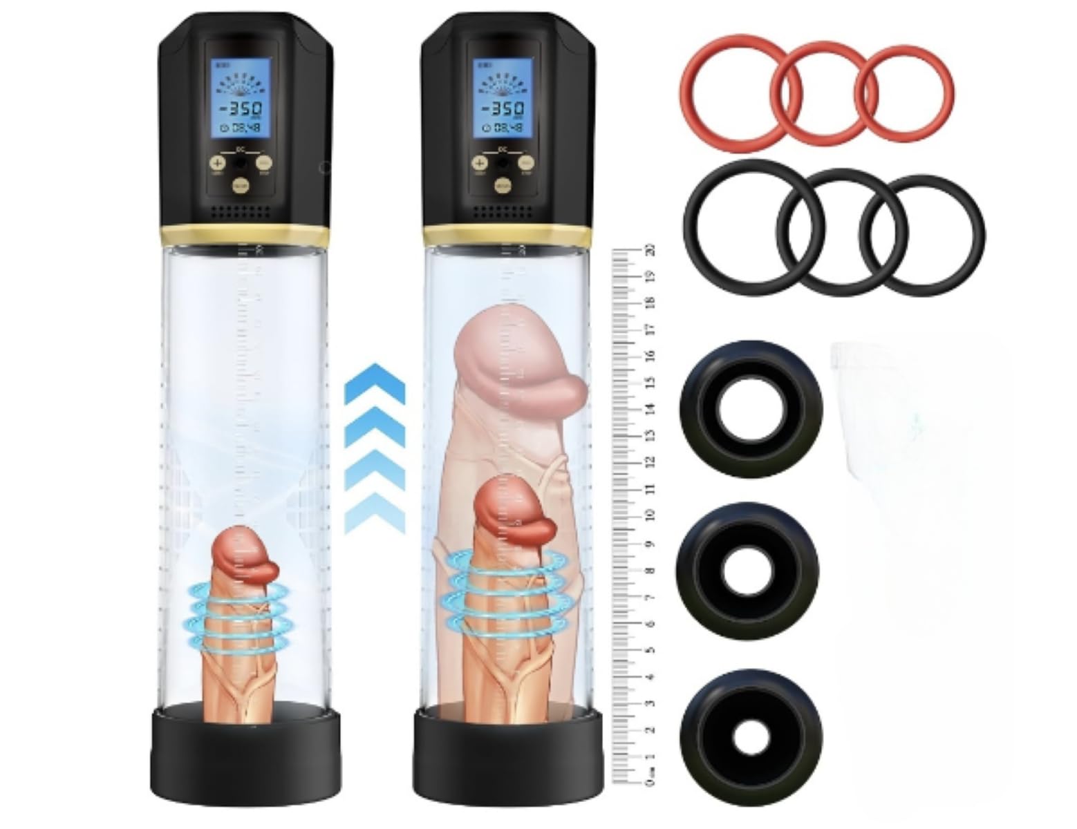 Men's Electric Vacuum Extender with 8 Modes, LED Display & Rechargeable IK73960