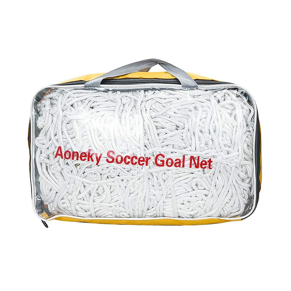 Aoneky - Red de portería de fútbol de 4 mm, 10 lbs por red – 24 x 8 pies – Repuesto de red de tamaño completo – no incluye postes