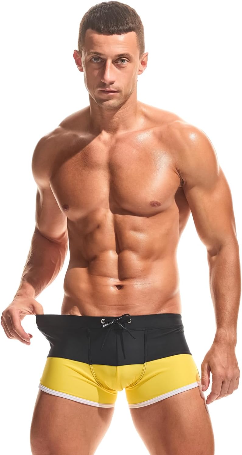 Taddlee Swimsuits Men's Swim Boxer Trunks Sexy Swimwear Square Cut Board Shorts