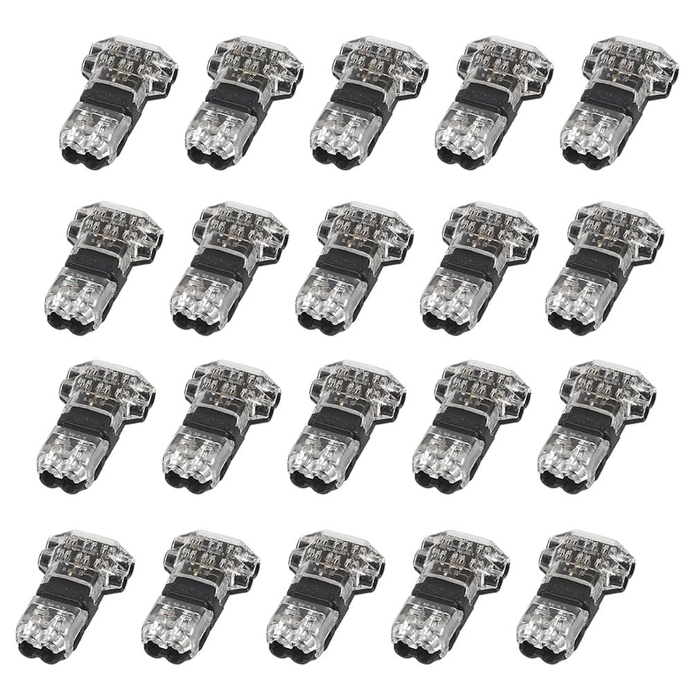 Ijsdnvjndx As Shown Solid Connection 20Pcs Low Voltage T Tap Wire Connectors 2 Pins Wire Splice Connectors No Wire-Stripping