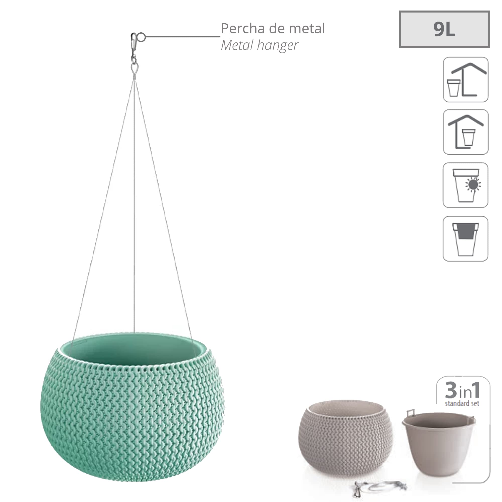 Vaso SPLOFY BOWL WS 9L, con vasca, dimensioni (mm) 370x370x218, colore Azzurro