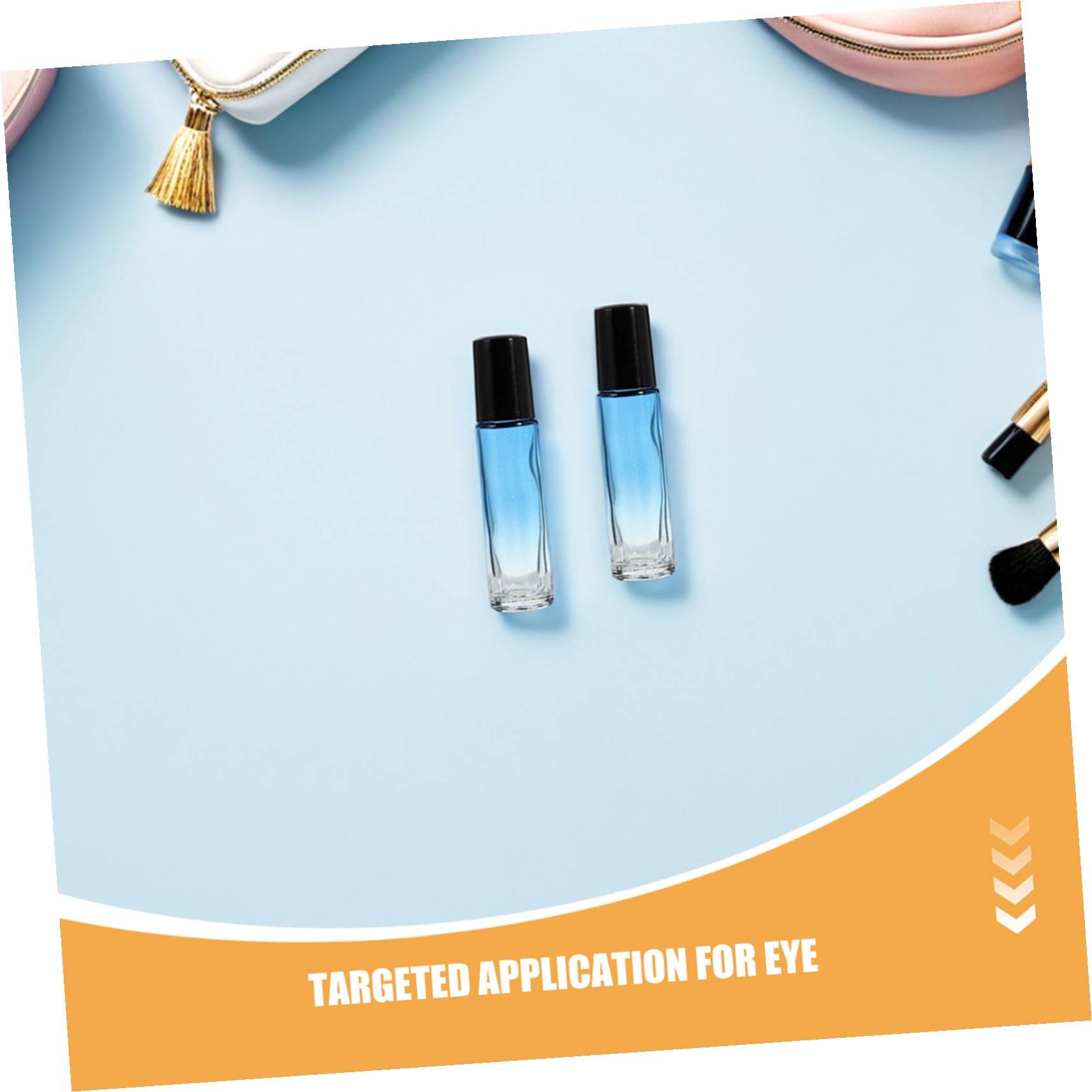 Mobestech 20 Pezzi Roll-on in Vetro Ricaricabili con Tappo Nero e Sfumatura Blu Bottiglie Vuote per Olio Essenziale Profumo e Massaggi Design Compatto e Resistente per Aromaterapia