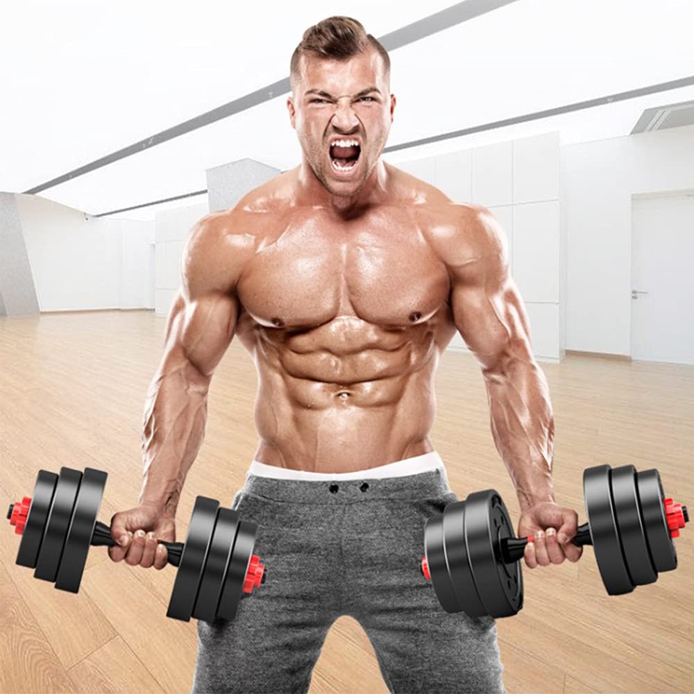 Zestaw hantli 2 w 1, zestaw regulowanych hantli, krótkie i długie, hantle, regulowane, hantle kulturystyczne 20 kg, odpowiednie do fitnessu w domu i kulturystyce