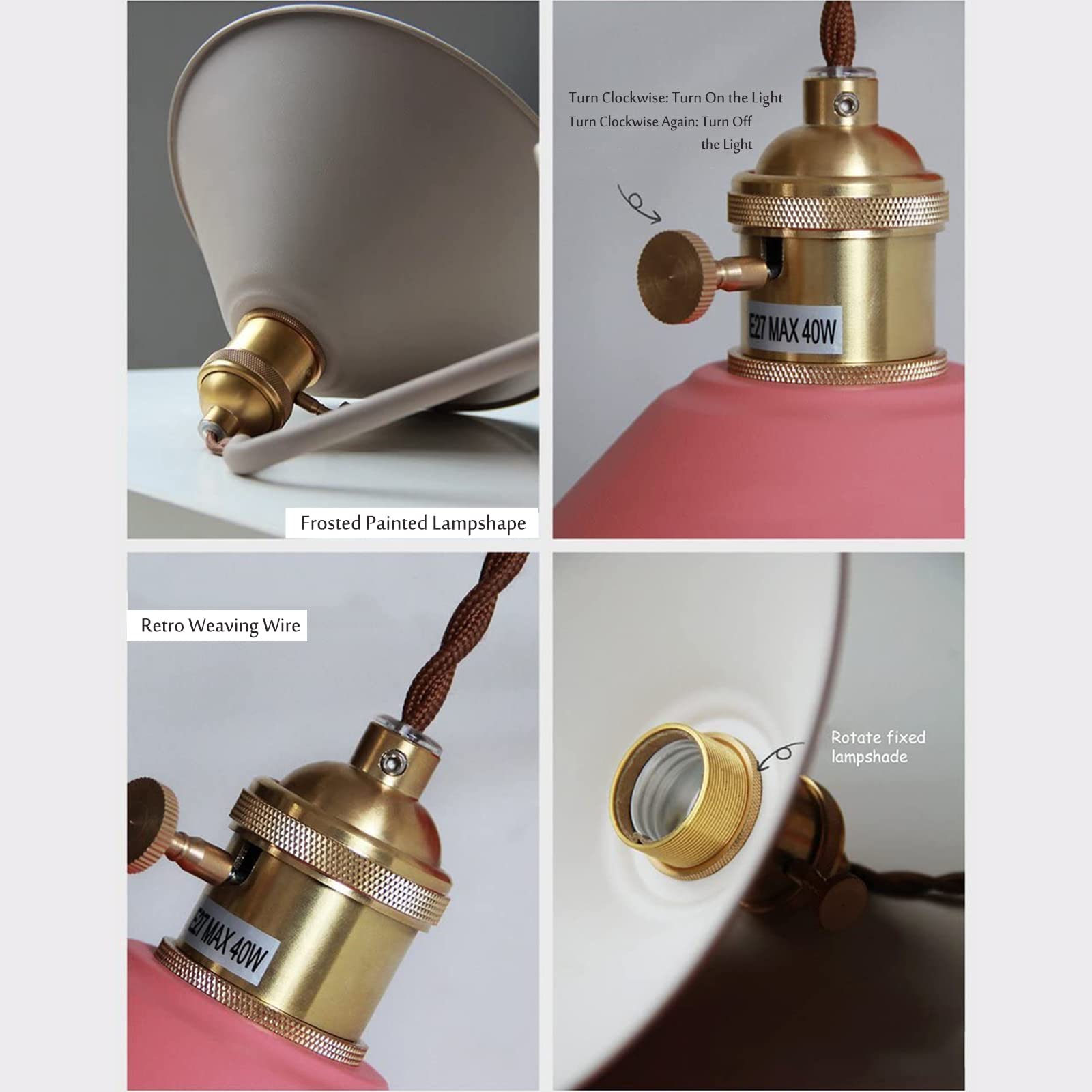 Macaron Lámpara De Pared Estilo Nórdico E27 Edison Soporte De Lámparas Luz