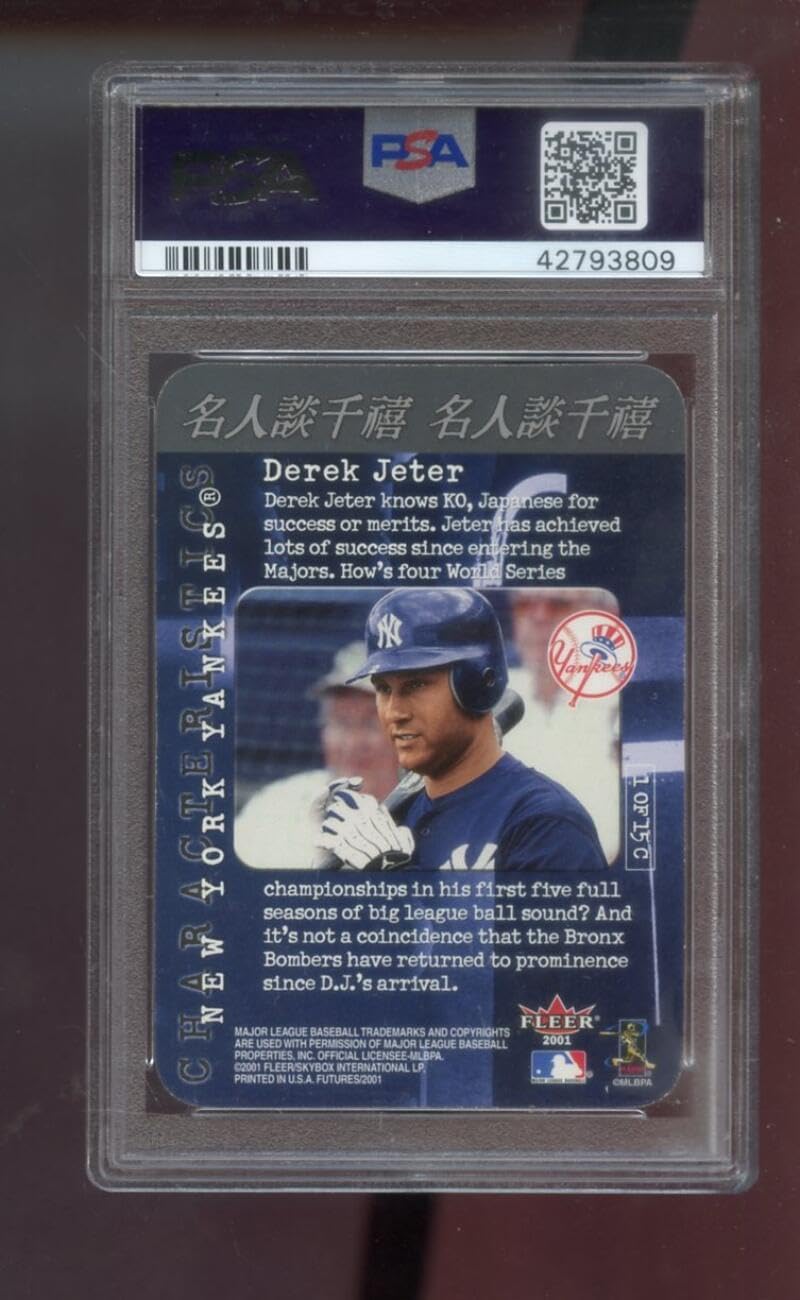 2001 Fleer Futures Characteristics #1 Derek Jeter PSA 9 Graded Baseball Card MLB INSERT New York Yankees