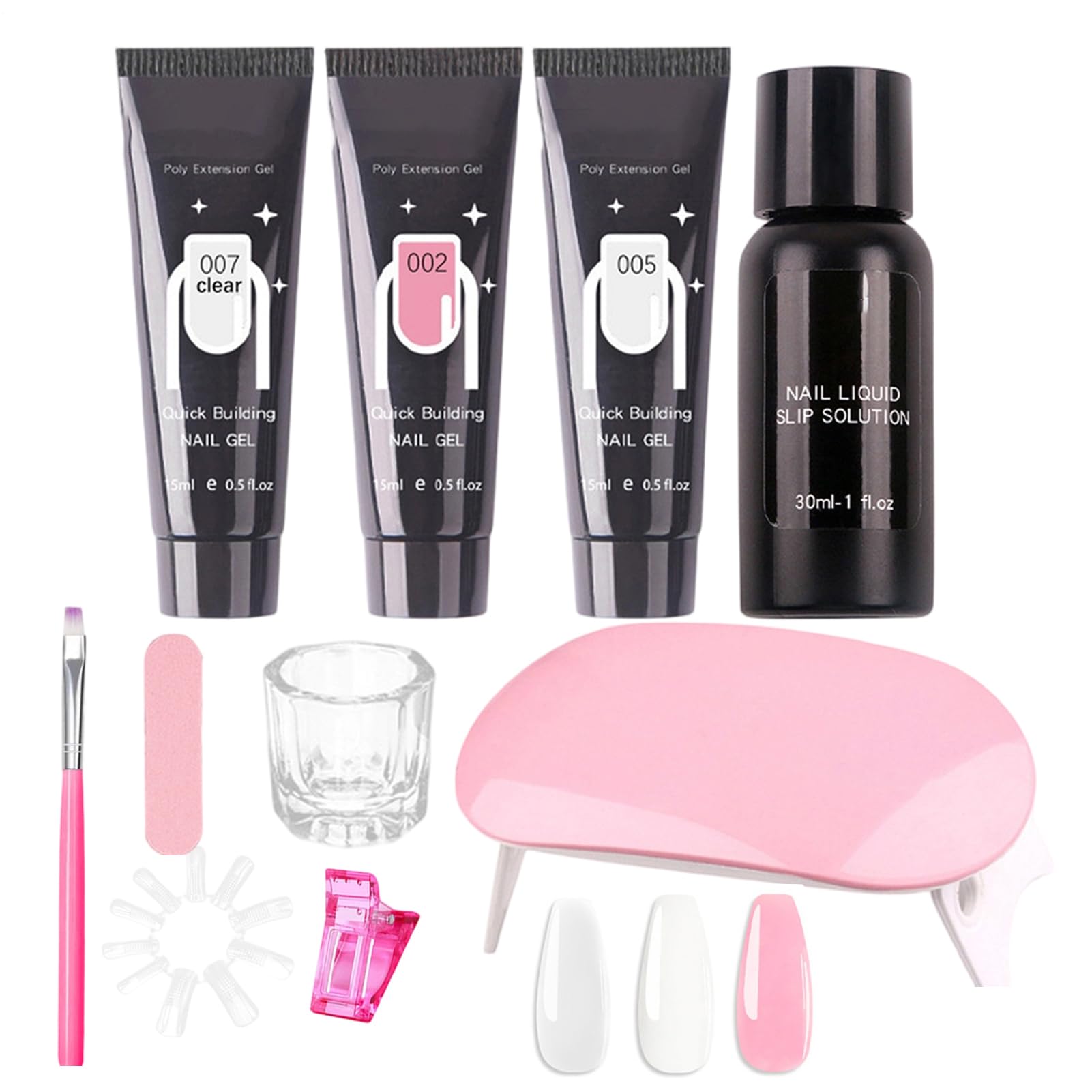 Kit Gel Per Unghie Poly - Kit Per Unghie Acrilico, Forniture Per Manicure Da 30 Ml, Set Per UnghieOly Per Manicure | Per Principianti Professionisti Amanti Della Bellezza Studenti Donne Signore Mogli