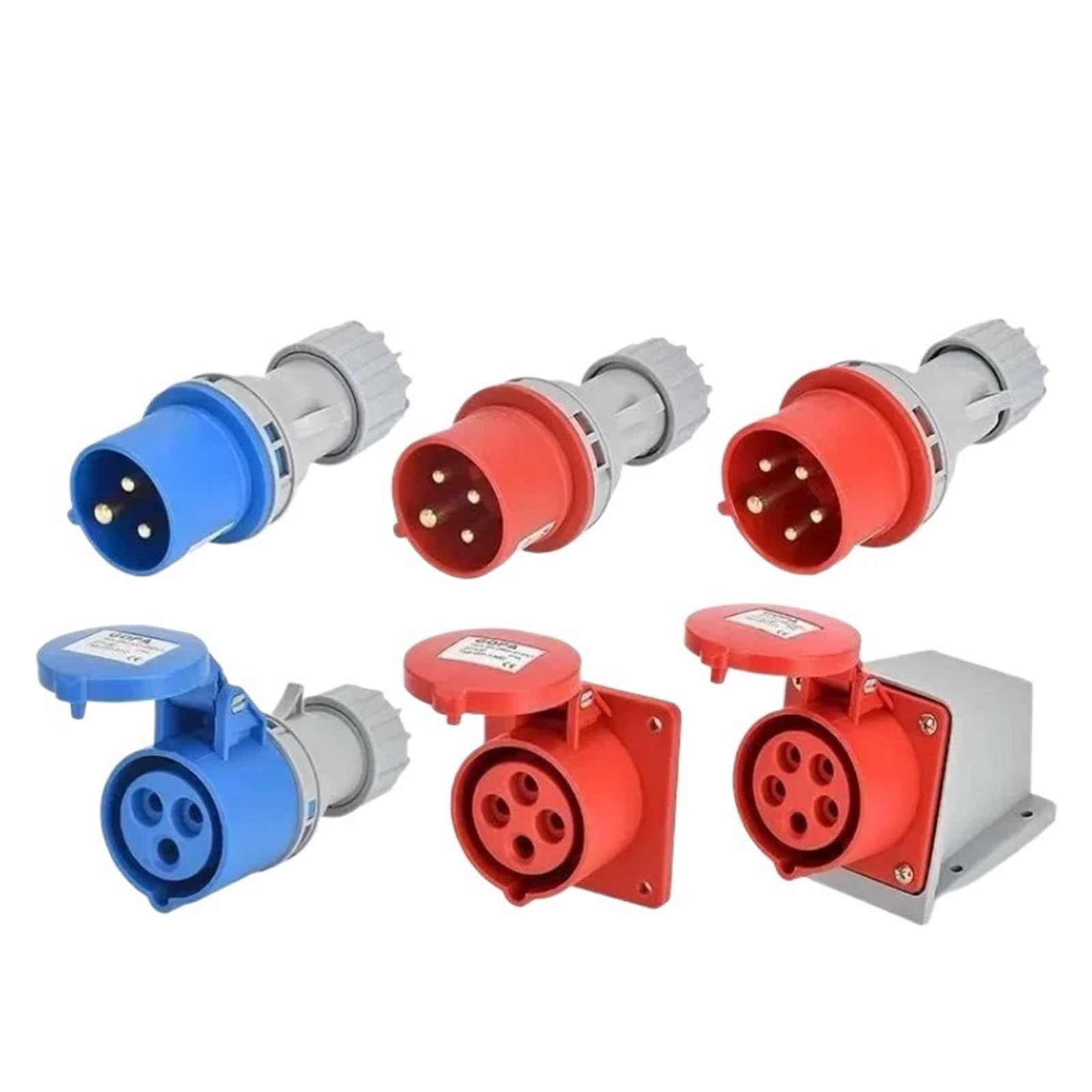 Spina industriale IP67 e presa CEE | Connettore elettrico maschio e femmina 3PIN 4PIN 5PIN 16A/32A Spina for montaggio a parete(3PIN-02,16A)