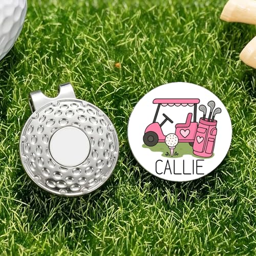 Callie Personalized Golf Ball Marker Magnetic Hat Clip For Women, 1.02 Inch Custom Golfs Cart Design Cap Clips With Name, Training Aids Golf Accessories, Birthday Christmas Golf Gifts For Women Golfer