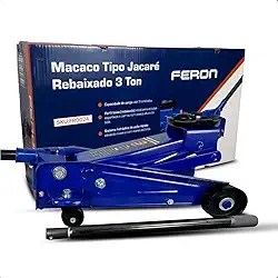 Macaco Jacaré Hidráulico 3 Toneladas Feron Rebaixado Profissional para Oficinas, Borracharias e Manutenção Automotiva