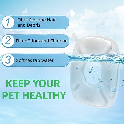 Miniatura 9 de Filtros de repuesto para fuente de gatos de 4 pulgadas con esponjas de prefiltro para fuente de agua automática de 67 onzas, 95 onzas y 135 onzas,