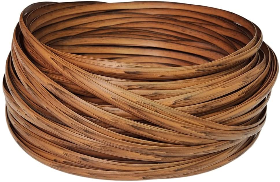 LQSSA Synthetic Wicker Restoration,Rattan Fixing Kit Grey Flat Plastic Woven Material to Hold Rattan and Garden Chair 500G/Wood Color