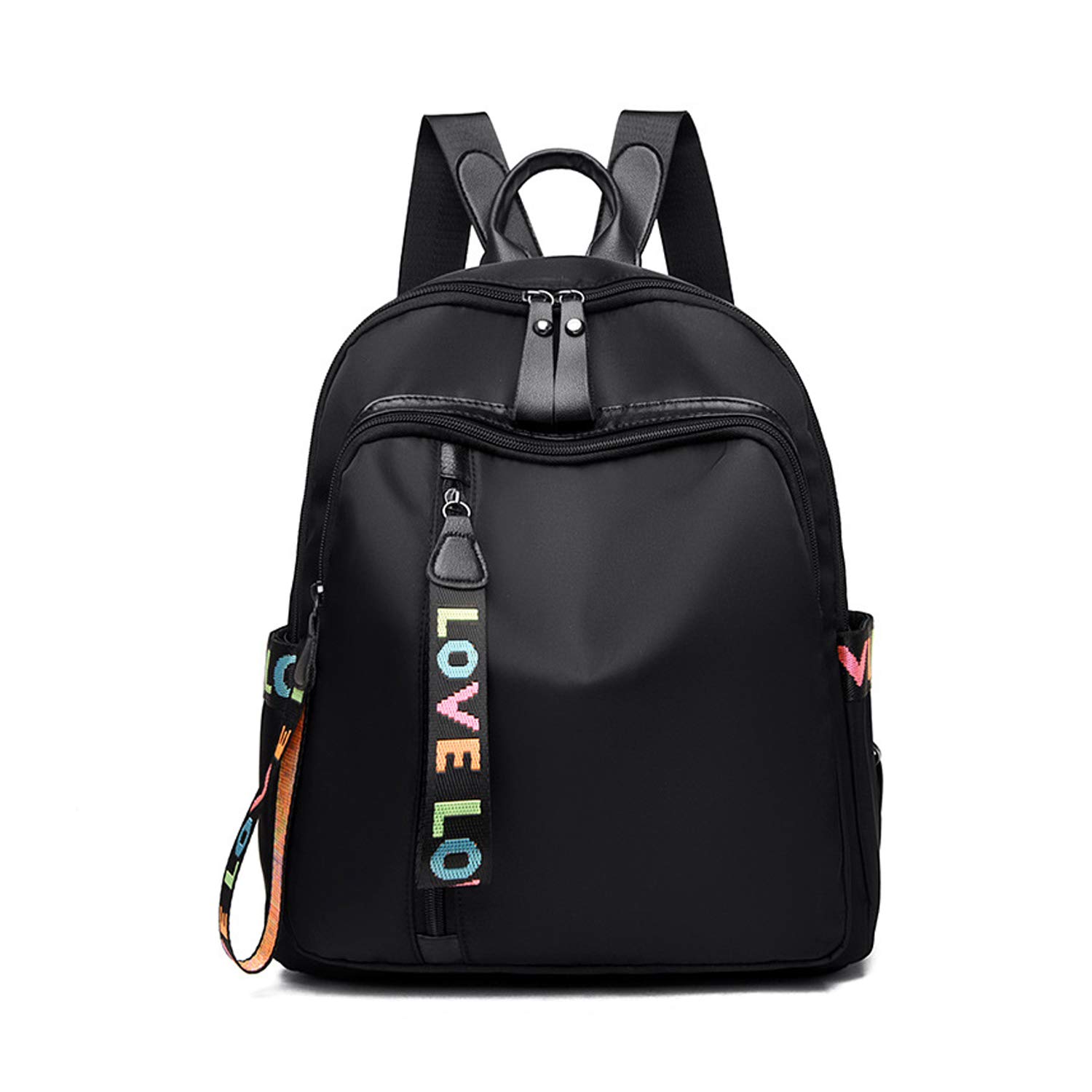 FANDARE Zaino Nero per Donna, Zaino Leggero Impermeabile per Scuola o Università, Zainetto Giornaliero per Viaggi, College e Lavoro