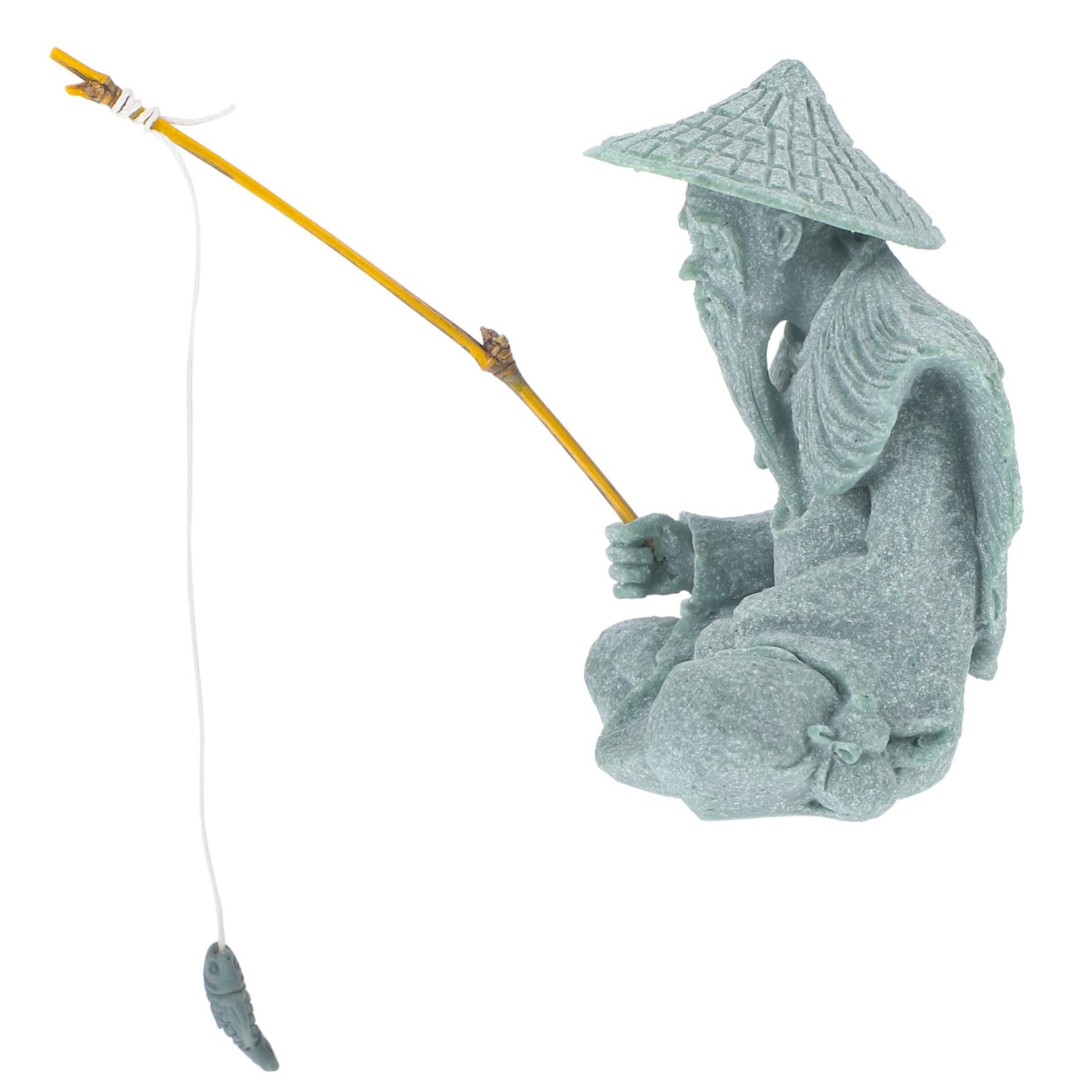 Zerodeko 4 Pezzi Rockery Fish Tank Toy Aquarium Decor Seduto Pesca Figura Spiaggia Pescatori Piccolo Robot Ad Aria Figurine Acqua Animale Bonsai Pesci Acquari