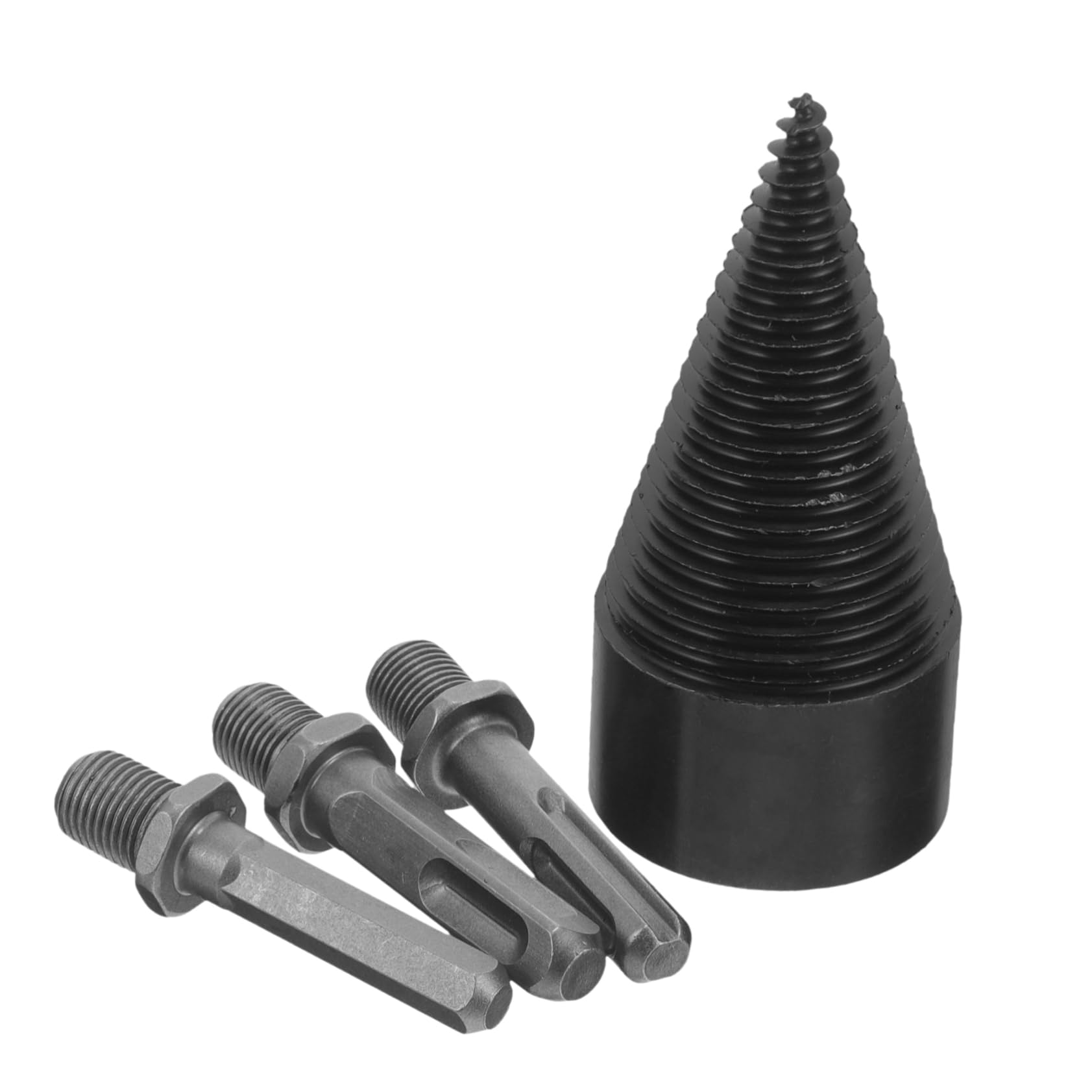 Mipcase Punta per Spaccalegna da Ardere in Acciaio Nero, Separatore per Tronchi per Trapano Elettrico, Resistente All’usura, per Legna da Ardere