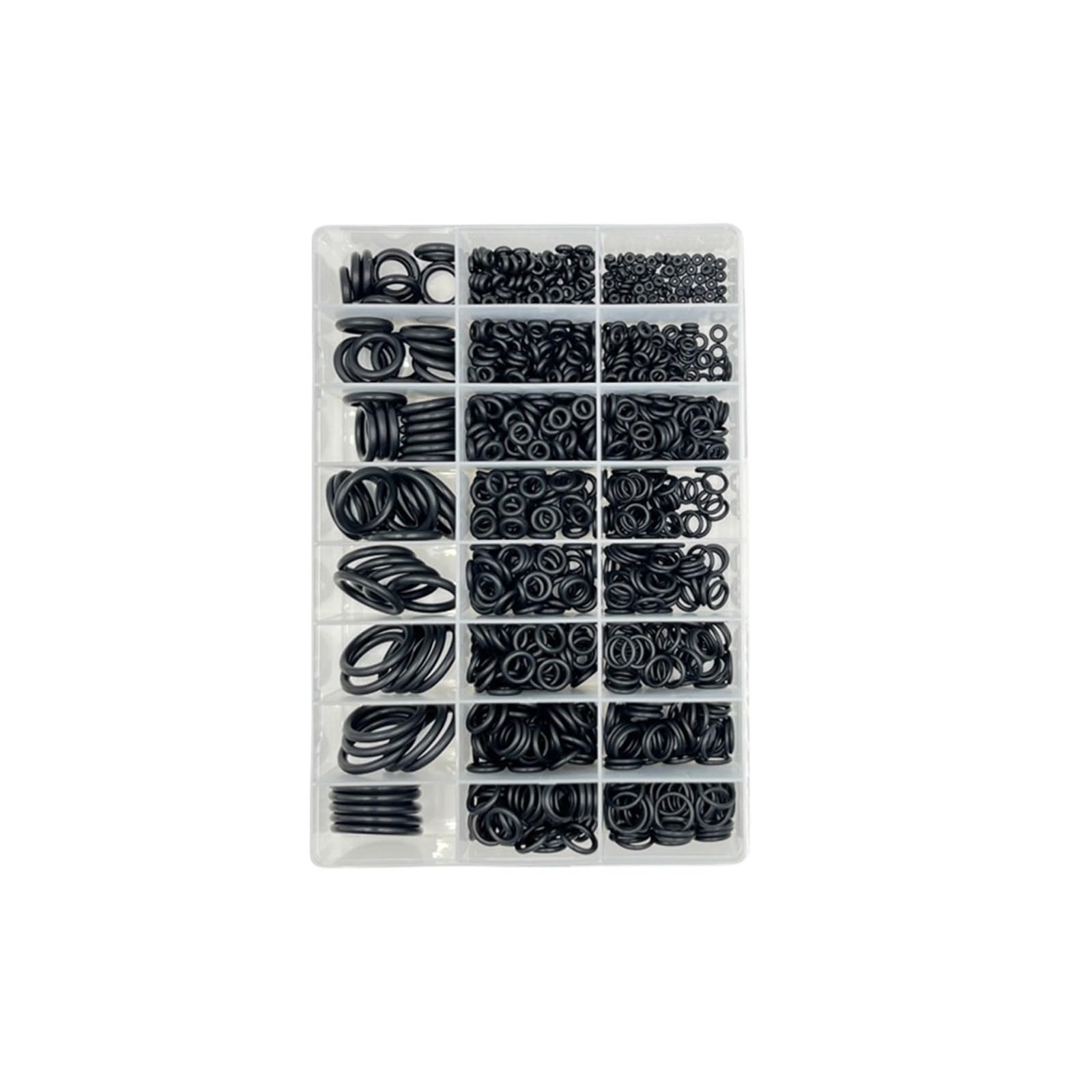 O-Ringe NBR VMQ FKM Fluorkautschuk-Dichtung O-Ring Schwarzer Gummi Roter Silikon-O-Ring Ölbeständigkeit Nitril-Dichtungsscheibe Dichtung(Black NBR 1160PCS)