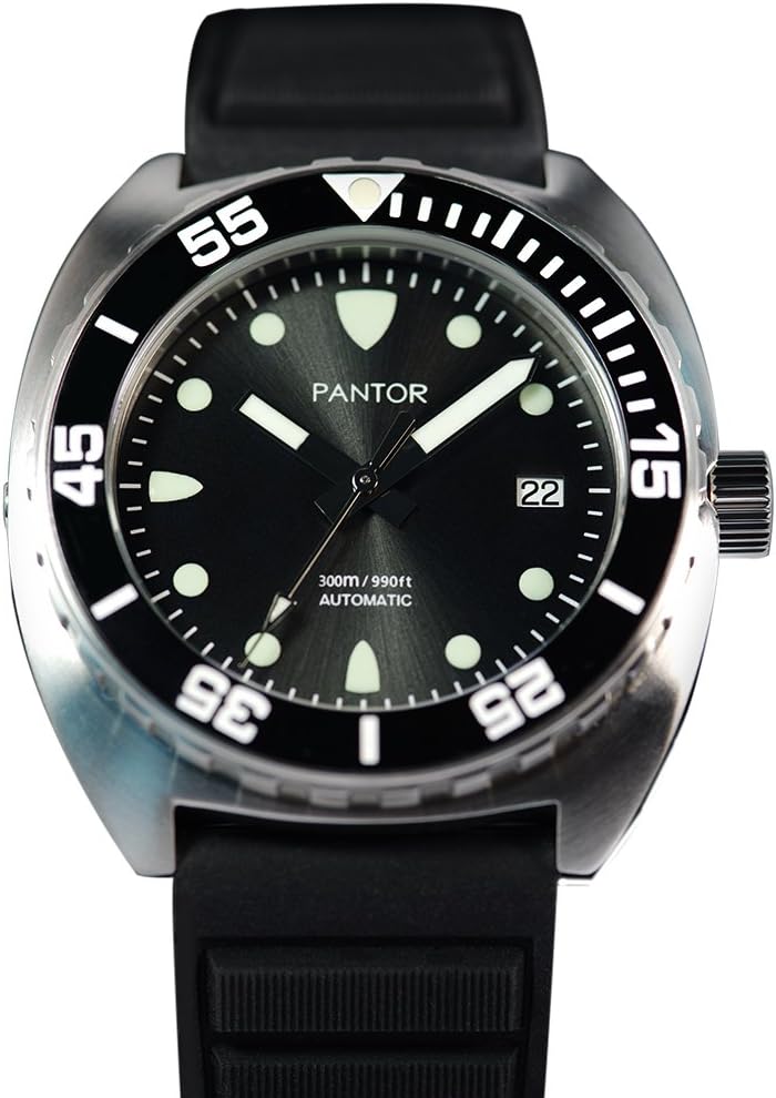 Pantor Dive Watch, Automatic Watches for Men with Rubber Strap_Sealion Diver Watches