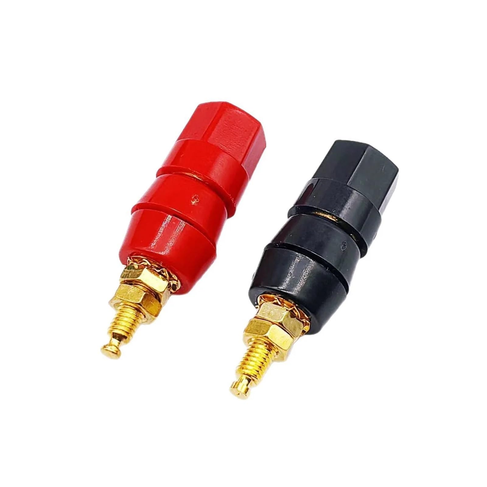 Lot de 4/10 fiches bananes - Sonde de test pour haut-parleur - Bornes noires et rouges - Adaptateur jack de 4 mm - Noir et rouge