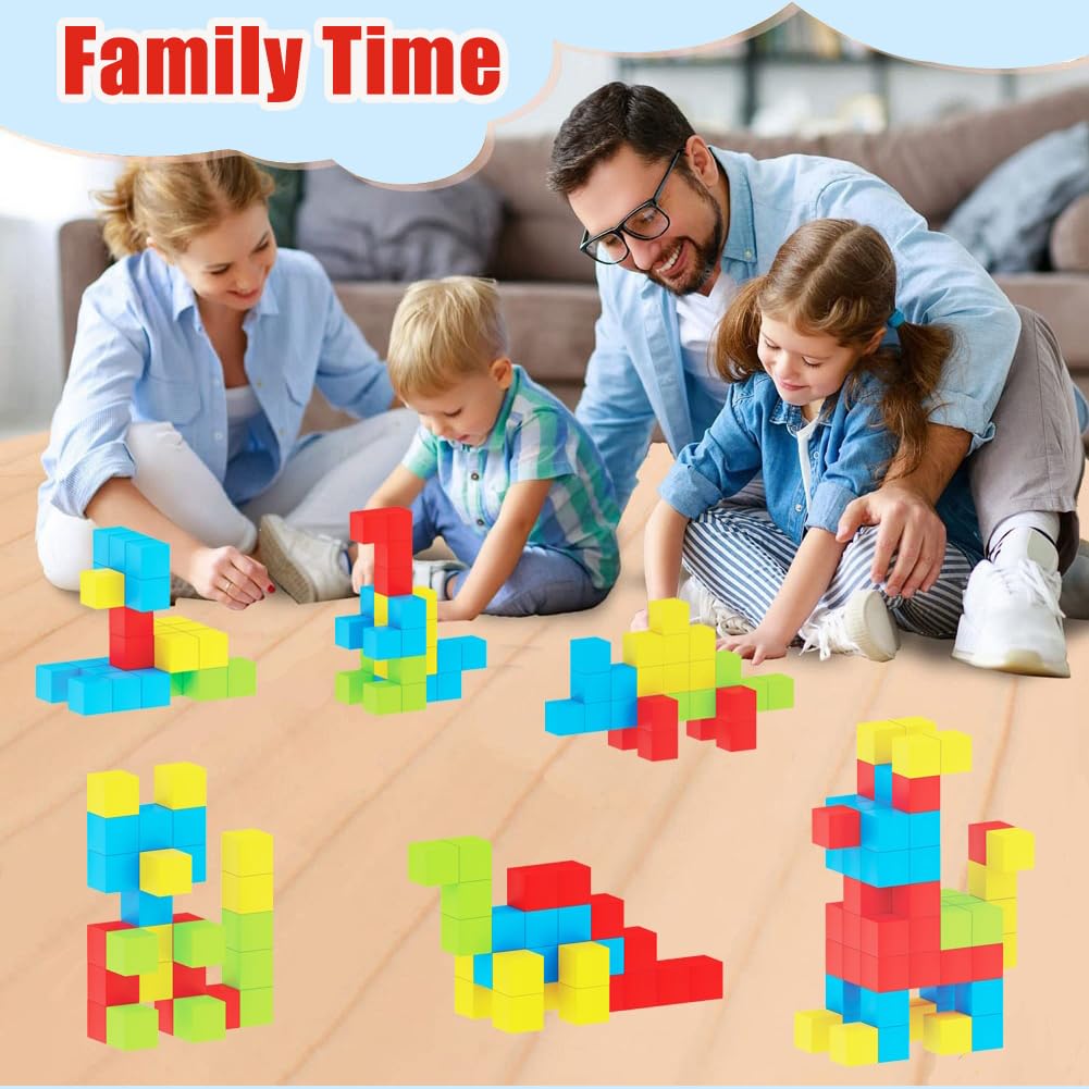 HAOYULUO 40 Pièces Blocs De Construction Magnétiques 3D - Jouets Éducatifs Pour Enfants 3 4 5 6 7 8 Ans Garçons Et Filles