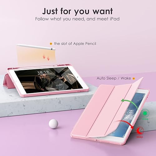 Miniatura 5 de VIKESI - Funda para iPad de 9  8  7 generación de 10.2 pulgadas (lanzada en 202120202019), parte trasera transparente, cubierta de marco de TPU a