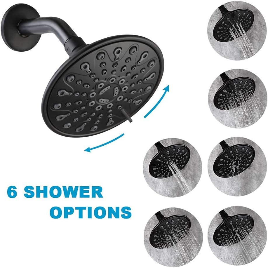 Free Shipping Offer Single Function Shower faucet Trim kit with rough-in valve, Rainfall Shower Fixtures Shower Mixer with Touch-Clean 6-spray Shower Head (Matte Black) Review Product Single Function Shower faucet Trim kit with rough-in valve, Rainfall Shower Fixtures Shower Mixer with Touch-Clean 6-spray Shower Head (Matte Black)