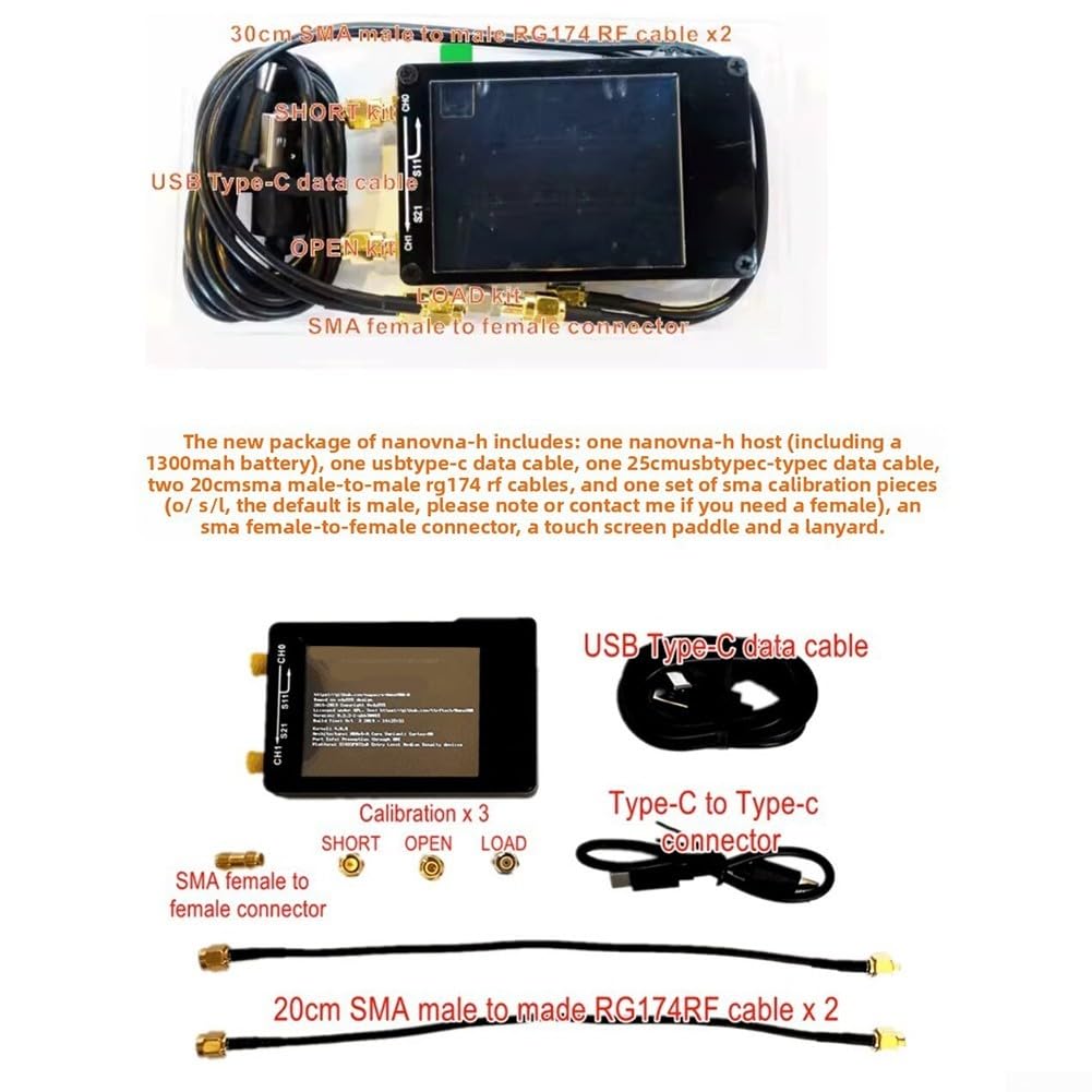 Handheld Vector Network Analyzer 1,5 GHz Reichweite für Mini-VNA-Gerät für RF-Signalprüfung für Smith-Diagramm Phasenverzögerung Datenspeicherung