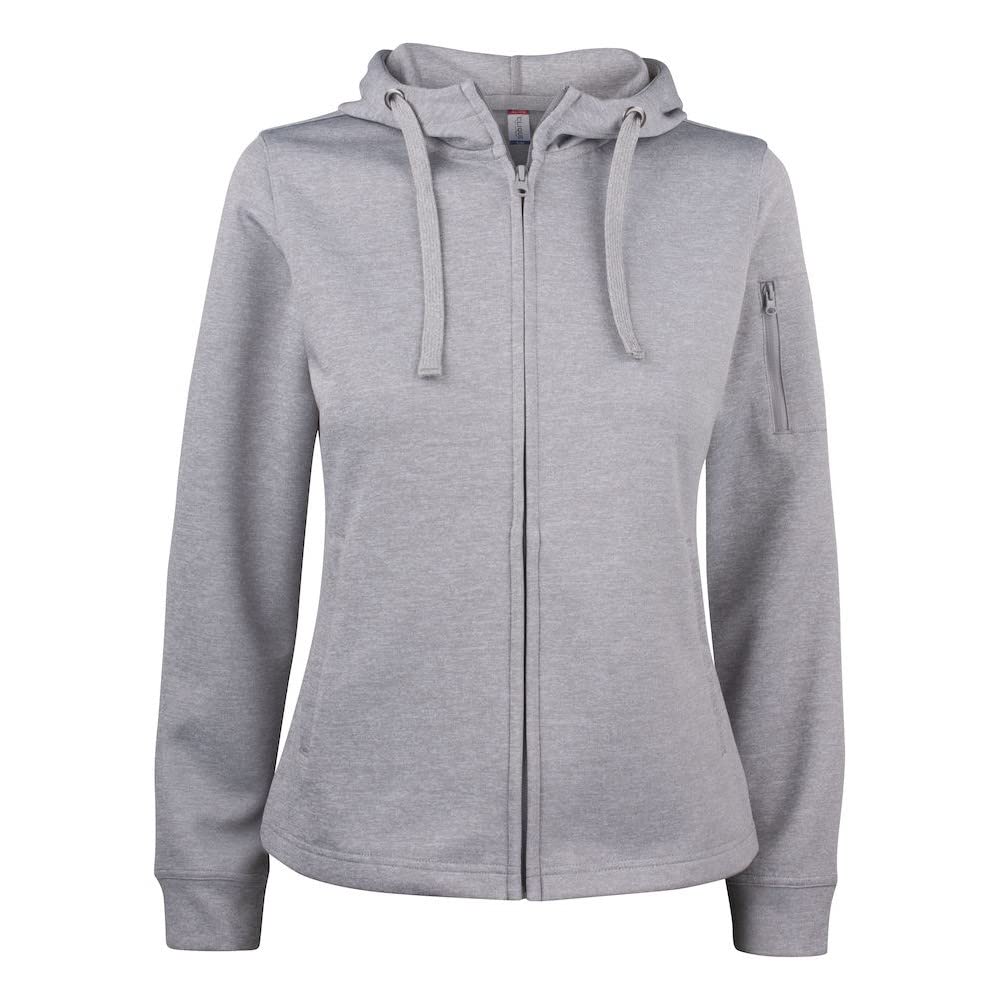 Clique Women's Grey Melange / Basic Active Full Zip Hoodie (L) (Grey Melange)