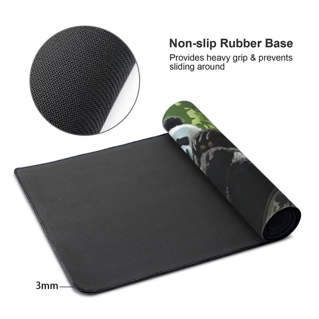 Alfombrilla Ratón XXL, 1000x600x3mm Impermeable Alfombrilla Ratón Bosque Panda Gigante Alfombrilla Raton, Mouse Pad XXL Base Antideslizante Mejora Precisión Velocidad, Ideal Oficina Accesorio Gaming