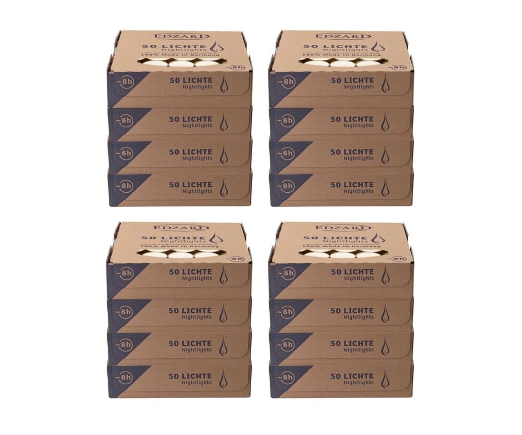 EDZARD 800 Teelichter, weiß (ø 38 mm, 8 Stunden Brenndauer) aus Paraffin, ohne Duft - Nightlights, Teelichte für Teelichtglas, ideal für die Dauerkerze Cornelius von Edzard