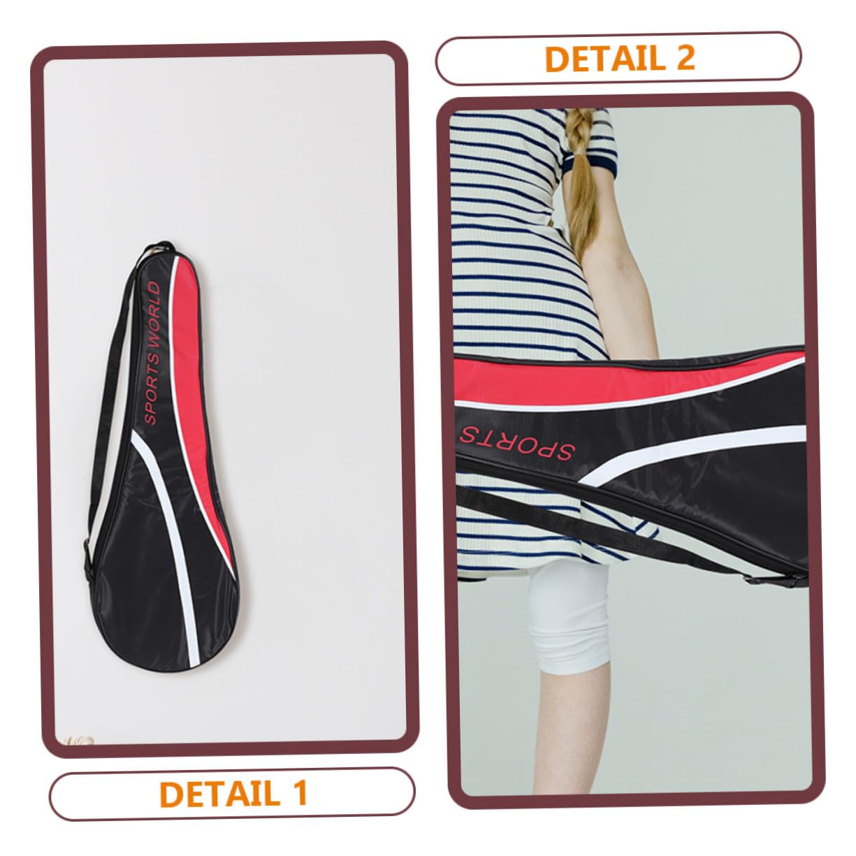 Bolsa Portátil Resistente Tela Oxford para 2 Raquetas de Bádminton