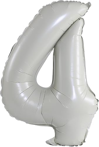 Miniatura 6 de Globo de aluminio grande de 40 pulgadas con número de helio, cumpleaños, boda, fiesta, 0-9 (morado, 4)