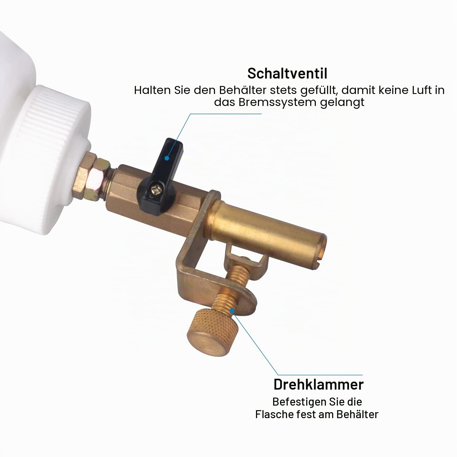 DAYUAN 2L Bremsenentlüftungsgerät Druckluft Bremsflüsigkeitsentlüftungs Set