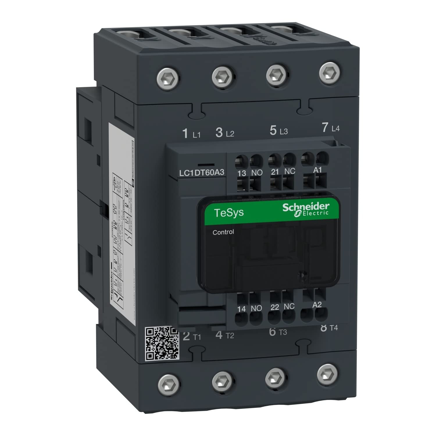 Schneider Electric LC1DT60A3E7 Contactor 60A 48V, Tesys D Contactor - 4P(4 No) - Ac-1 - <= 440 V 60 A - 48 V Ac 50/60 Hz Coil