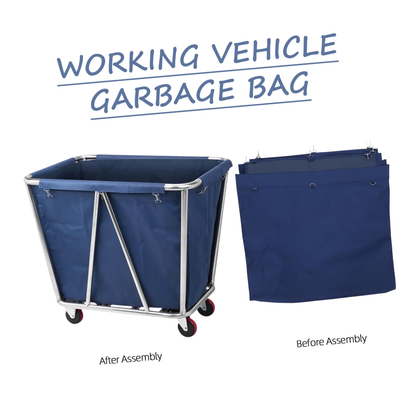 Garneck Borsa Porta Biancheria Oxford per Carrello Lavanderia Grande Capacità e Design Minimale, Facile da Pulire per L'organizzazione la Pulizia